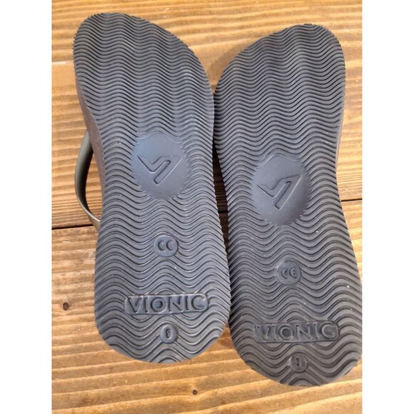 Vionic Beach Womens Flip-Flops Metallic Gold Bow Strap Size 9.5 Brown Sandals - Picture 7 of 9